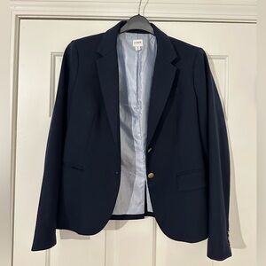 J. Crew Navy Blue Blazer with Striped Lining